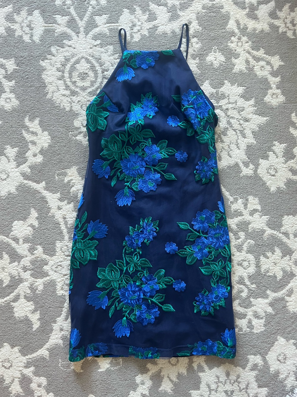 Teeze Me Floral Mesh Mini Dress